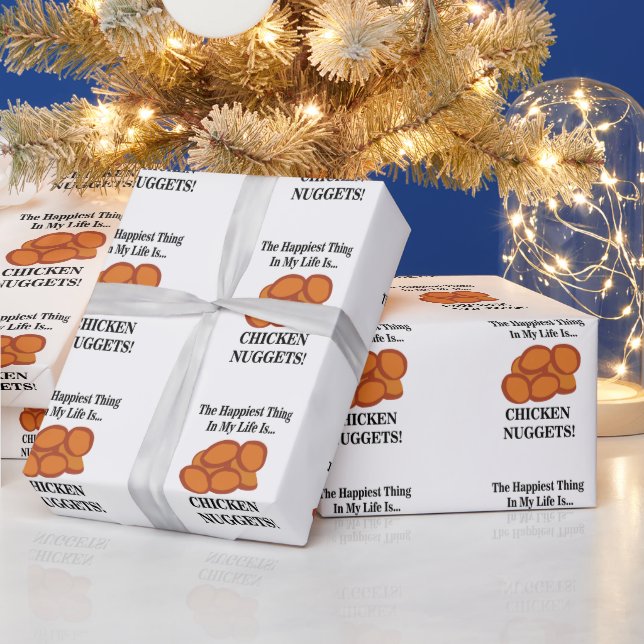 Chicken Nugget Fast Food Funny Chicken Nugget Wrapping Paper (Holidays)