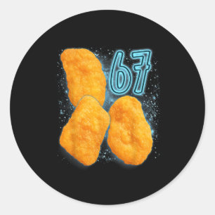 Chicken Nugget Lover 67 Meme Six Seven Fried Chick Classic Round Sticker