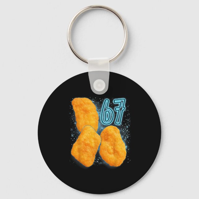 Chicken Nugget Lover 67 Meme Six Seven Fried Chick Key Ring (Front)