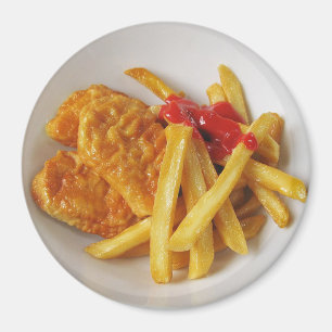Chicken Nuggets and Fries Plates Magnet