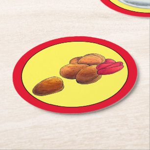 Chicken Nuggets Ketchup Junk Fast Food Foodie Round Paper Coaster