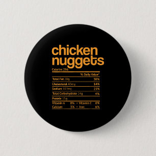 Chicken Nuggets Nutrition Facts Funny Thanksgiving 6 Cm Round Badge