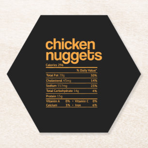 Chicken Nuggets Nutrition Facts Funny Thanksgiving Paper Coaster