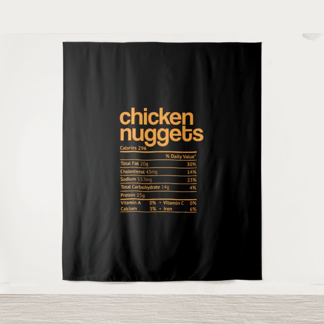 Chicken Nuggets Nutrition Facts Funny Thanksgiving Tapestry (Front)