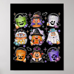 Chicken Nuggets Pumpkin Halloween 90s Vintage 3 Poster