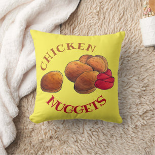 Chicken Nuggets with Ketchup Junk Food Foodie Cushion