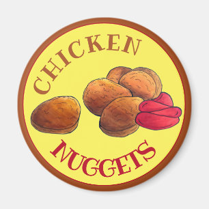 Chicken Nuggets with Ketchup Junk Food Foodie Magnet