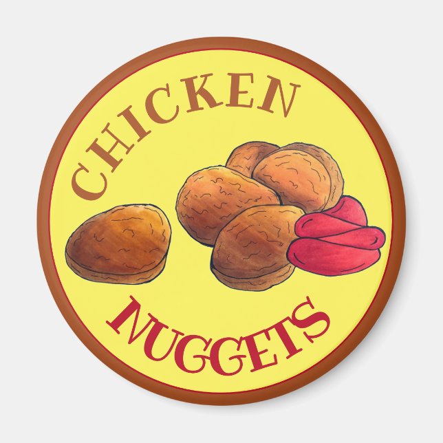 Chicken Nuggets with Ketchup Junk Food Foodie Magnet (Front)
