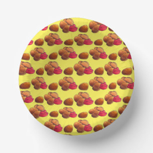Chicken Nuggets with Ketchup Junk Food Foodie Paper Plate