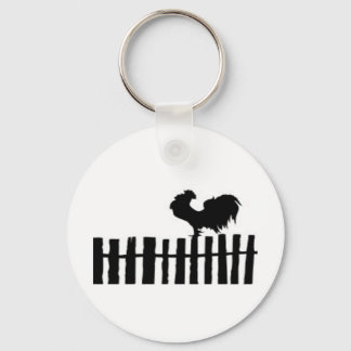 Chicken on Fence Key Ring