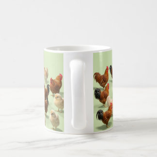Chicken on light green background coffee mug