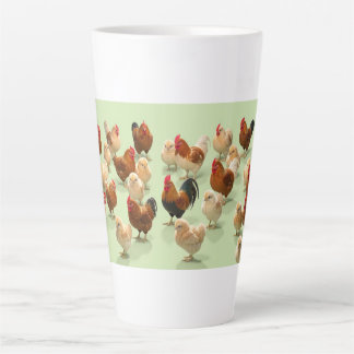 Chicken on light green background latte mug