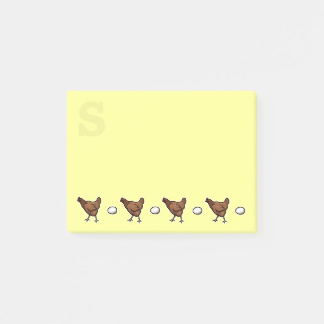Chicken or the Egg? Monogrammed Post-it Notes (Front)