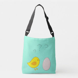 Chicken or the Egg Question Cute Cartoon Easter Crossbody Bag