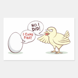 Chicken or the Egg? Rectangular Sticker