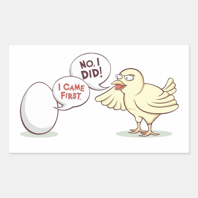 Chicken or the Egg? Rectangular Sticker (Front)