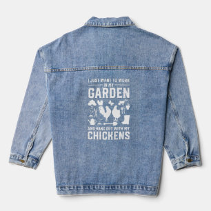 Chicken Owner Gardening Homestead Gardener Joke 9 Denim Jacket