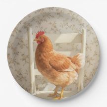 Chicken Paper Plates | Farm Party Supplies
