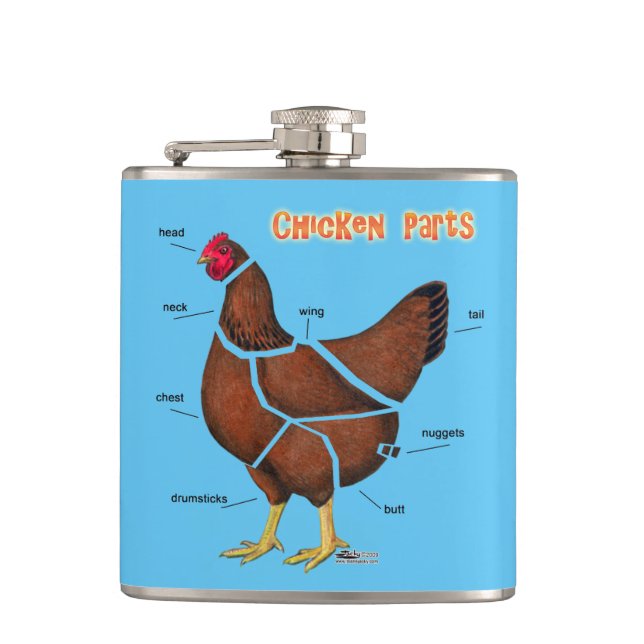 Chicken Parts Hip Flask (Front)