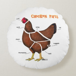 Chicken Parts Round Cushion