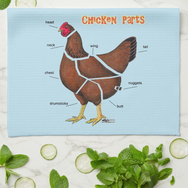 Chicken Parts Tea Towel (Folded)