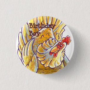 Chicken Party Centre 3 Cm Round Badge