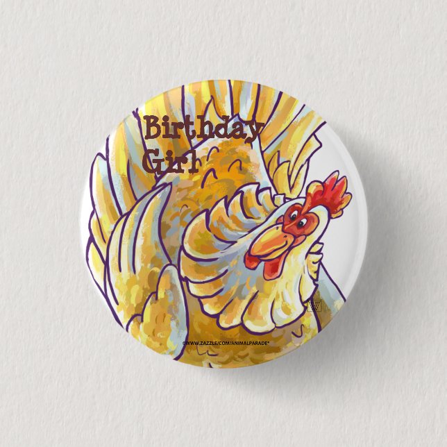 Chicken Party Centre 3 Cm Round Badge (Front)