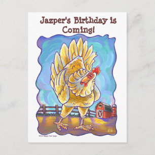 Chicken Party Centre Announcement Postcard