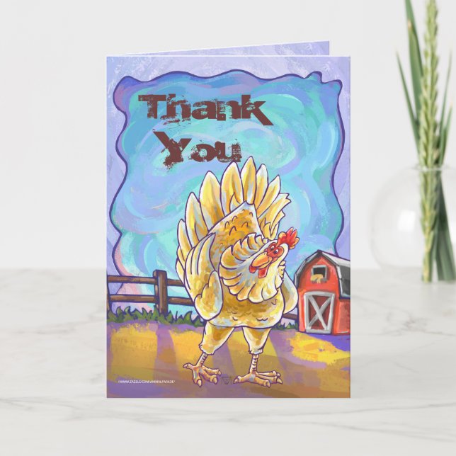Chicken Party Centre Thank You Card (Front)
