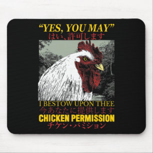 Chicken Permission Vintage Japanese Rooster _1 Mouse Mat