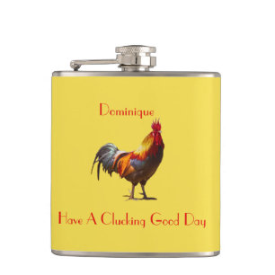 Chicken Personalised Gift Greeting Hip Flask