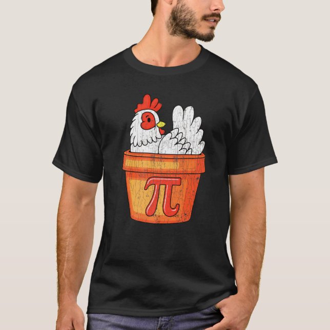 Chicken Pi Apparel Pi Day Cool Math T-Shirt (Front)