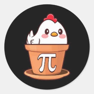 Chicken Pi Funny Pi Day Math Lover Teacher Graphic Classic Round Sticker