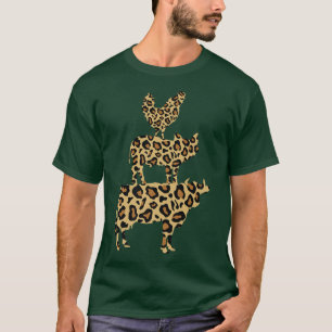 Chicken Pig Cow Leopard Stacked Farm Animals Farmh T-Shirt