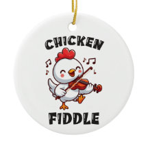 Chicken Playing A Fiddle Violin 