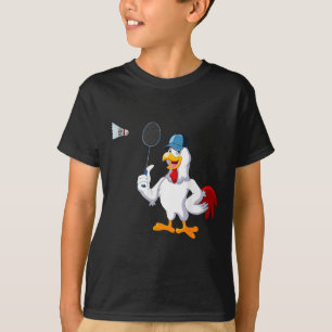 Chicken Playing Badminton Costume Badminton Player T-Shirt