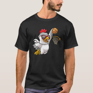 Chicken Playing Basketball Player Game Kids T-Shirt