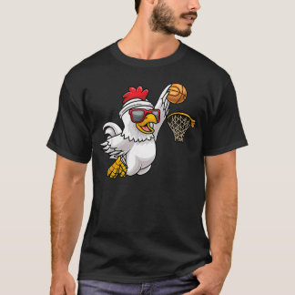 Chicken Playing Basketball Player T-Shirt