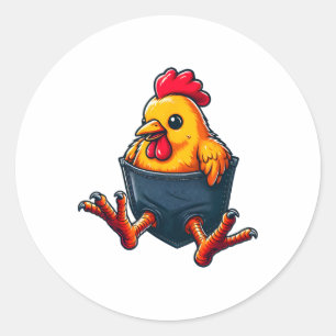 Chicken Pocket Hen Poultry Owner Chicken Whisperer Classic Round Sticker