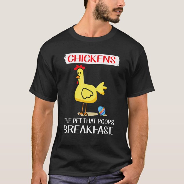 Chicken Poops Breakfast Eggs Happy Easter T-Shirt (Front)