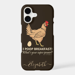 Chicken Poops Breakfast Funny Design Add Name