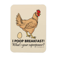 Chicken Poops Breakfast Funny Design Beige