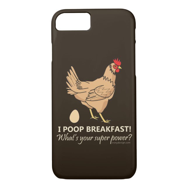 Chicken Poops Breakfast Funny Design Case-Mate iPhone Case (Back)