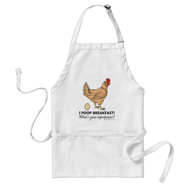 Chicken Poops Breakfast Funny Design Standard Apron (Front)