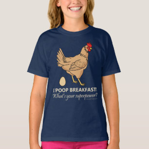 Chicken Poops Breakfast Funny T-Shirt