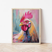 Chicken Portrait Modern Abstract Art