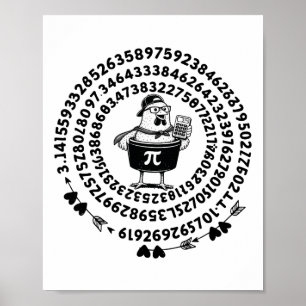Chicken Pot Holding Calculator Math Teacher Pi Day Poster