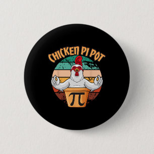 Chicken Pot Pi Apparel Pi Day Vintage Retro Math L 6 Cm Round Badge