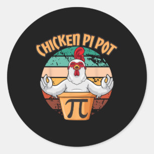 Chicken Pot Pi Apparel Pi Day Vintage Retro Math L Classic Round Sticker