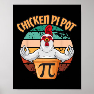 Chicken Pot Pi Apparel Pi Day Vintage Retro Math L Poster